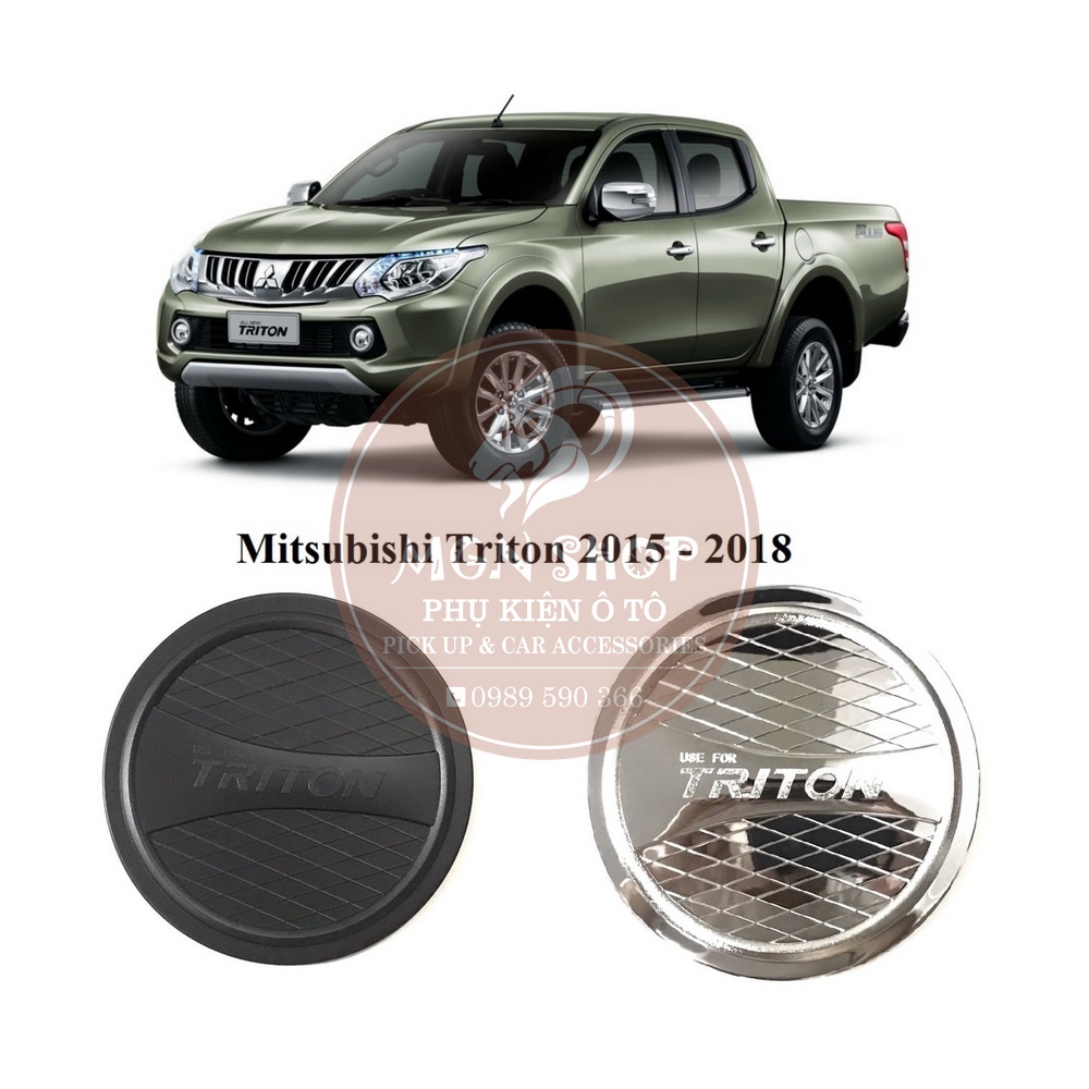 [Ốp nắp bình dầu] [Mitsubishi Triton 2015 - 2018] [màu đen / màu bạc]