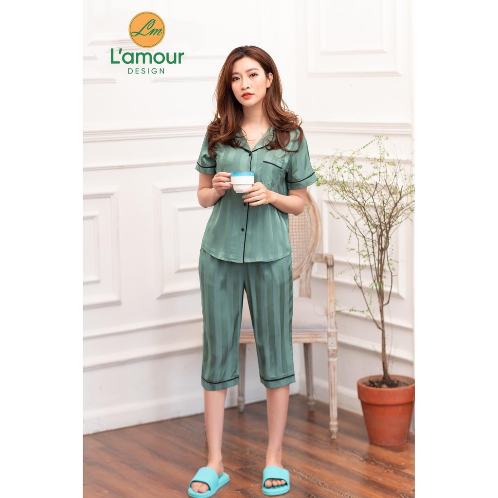 Bộ Lụa Xanh Sọc - Lửng