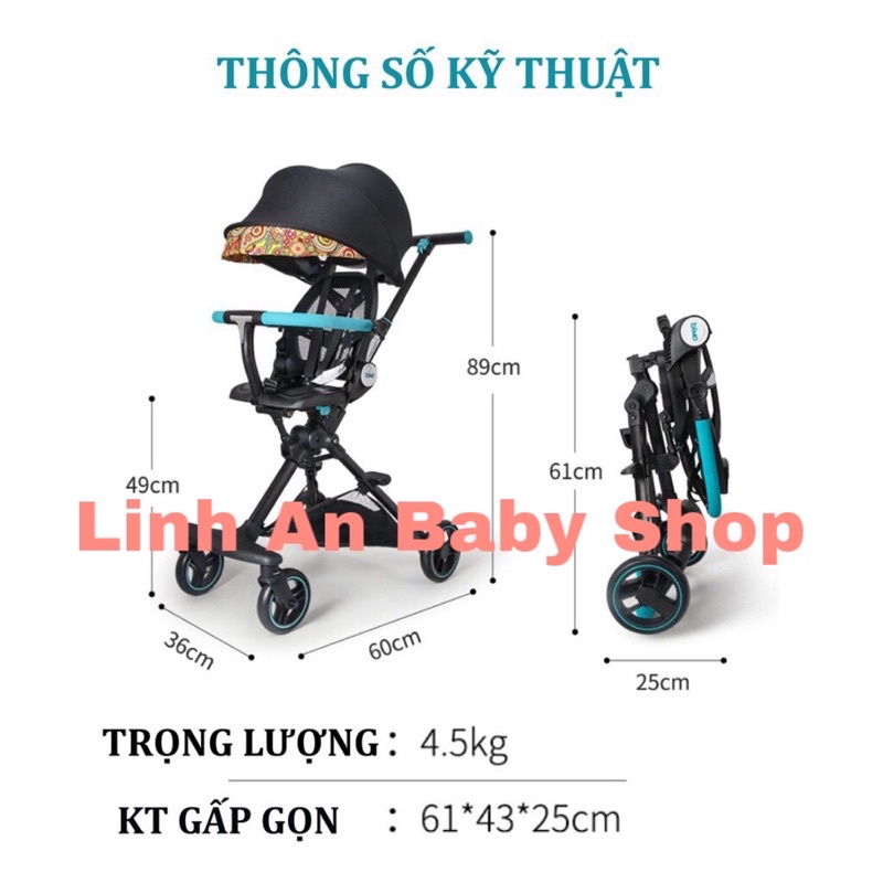 XE ĐẨY GẬP GỌN, NGẢ, ĐẢO CHIỀU J20 & A3.