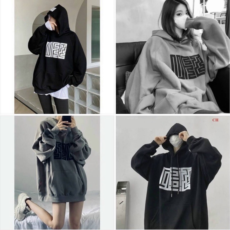 Áo khoác chui đầu hoodie nỉ ngoại có nón unisex ulzzang nam nữ