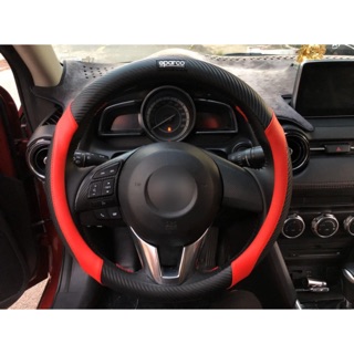 Bọc vô lăng sparco carbon - size 38 phù hợp mọi dòng xe - bọc vô lăng spaco carbon dáng thể thao