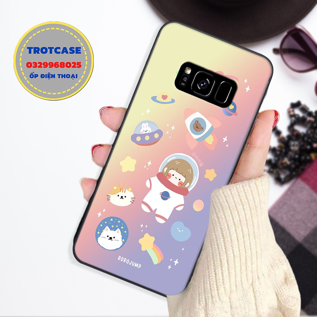 [HOT] Ốp lưng Samsung S6/S6 edge /S7/S7 edge/S8/S8 plus/S9/S9 plus- in hình cô gái đội mũ noel và quái vật xanh