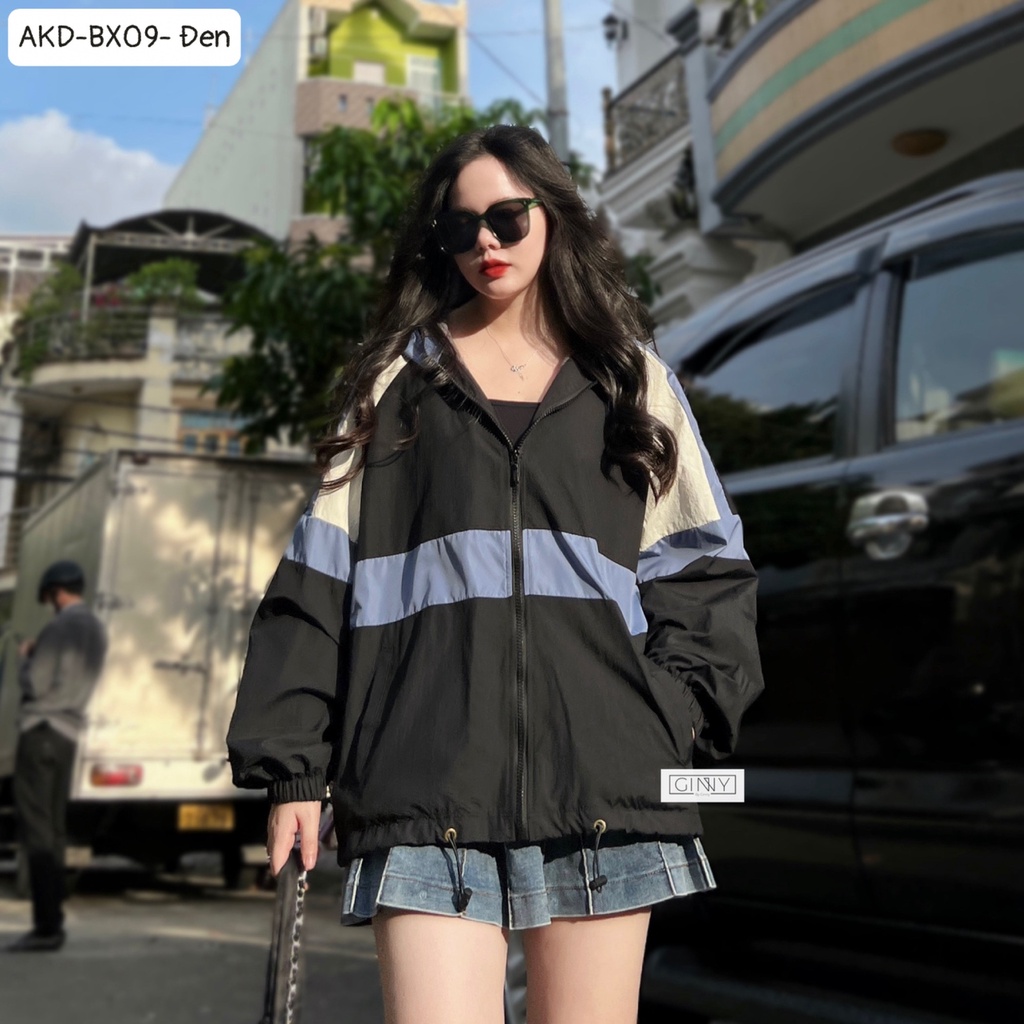 Áo khoác dù phối Mixxi BX-09, áo khoác gió, áo đi nắng, áo 2 lớp chất nhẹ và thoáng, áo khoác mặc cặp với mẹ | MIUCO