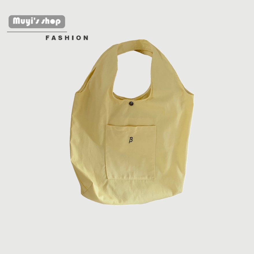 Túi Xách Canvas Màu Vàng Sữa Thời Trang Mùa Hè Cho Nữ