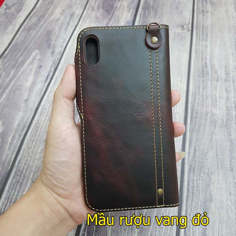 Bao da iPhone XS Max / XS da bò dạng ví cao cấp ( có dây ) | BigBuy360 - bigbuy360.vn