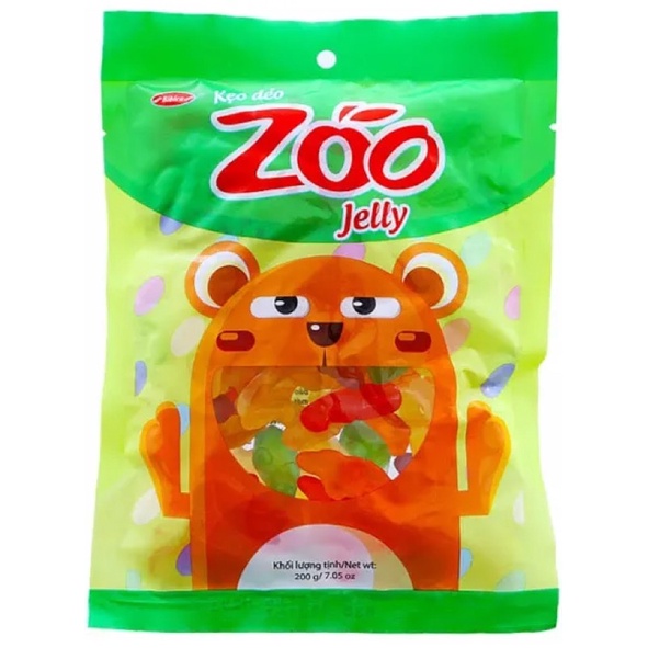 Kẹo dẻo hương trái cây Bibica Zoo Jelly gói 100g-200g-500g