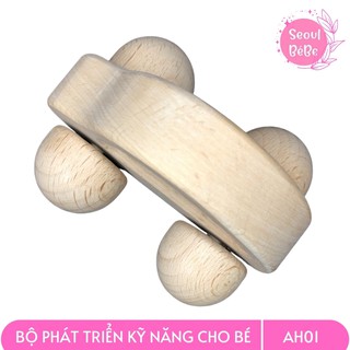 Bộ Gặm Nướu Bằng Gỗ Thông An Toàn Cho Trẻ Nhỏ 👶 Gồm 5 Sản Phẩm Giúp Bé Tập Cầm Nắm, Quen Với Những Hình Khối