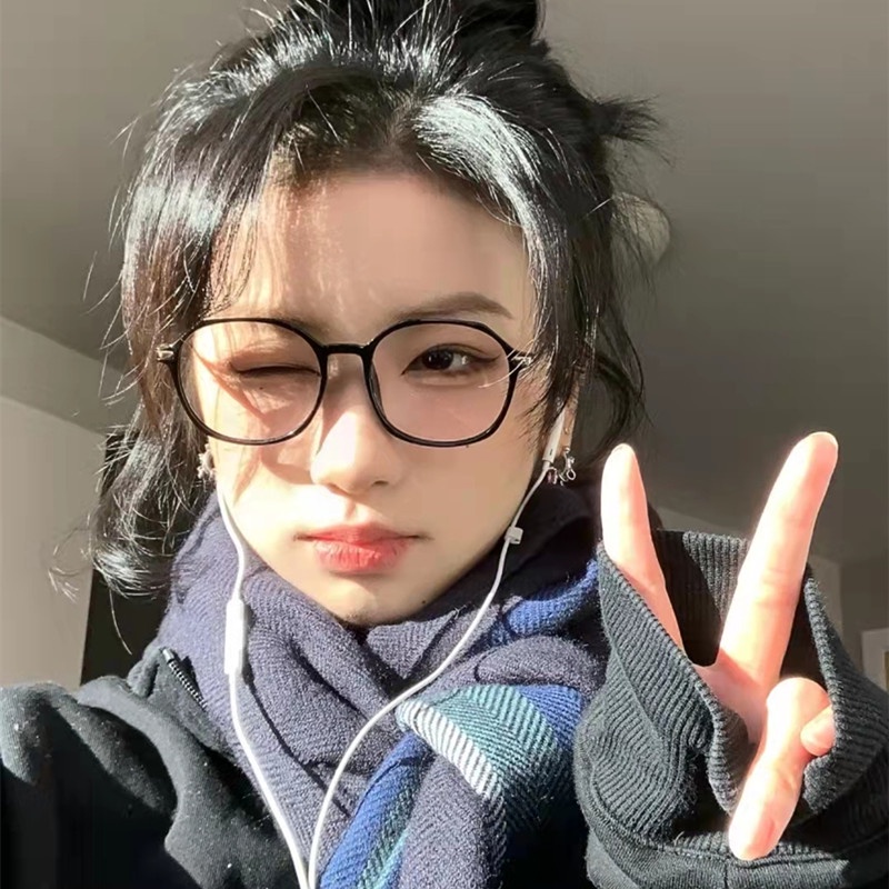 Mắt Kính Gọng Kim Loại Chống Bức Xạ Phong Cách Retro Hàn Quốc Cho Nam Nữ