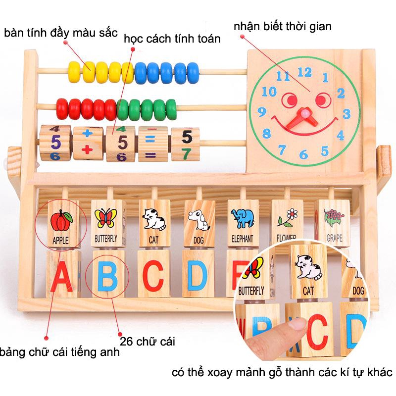 đồ chơi BẢNG HỌC TẤP ĐA NĂNG BẰNG GỖ PHÁT TRIỂN KỸ NĂNG VÀ TƯ DUY CHO TRẺ 438 quà tặng cho bé trẻ em