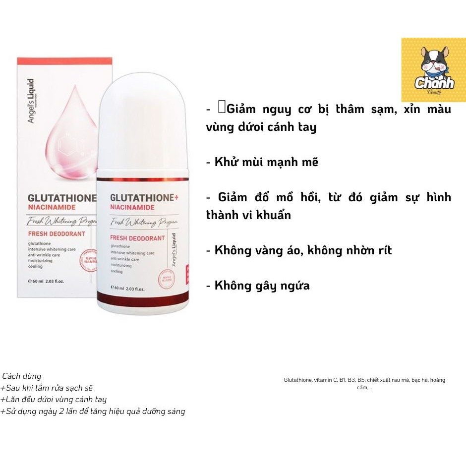 Lăn Khử Thâm Angel's Liquid Sáng Da Vùng Dưới Cánh Tay 60ml