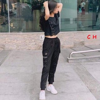 Quần kaki nắp túi oze có ảnh thật sp, quần jogger nữ unisex