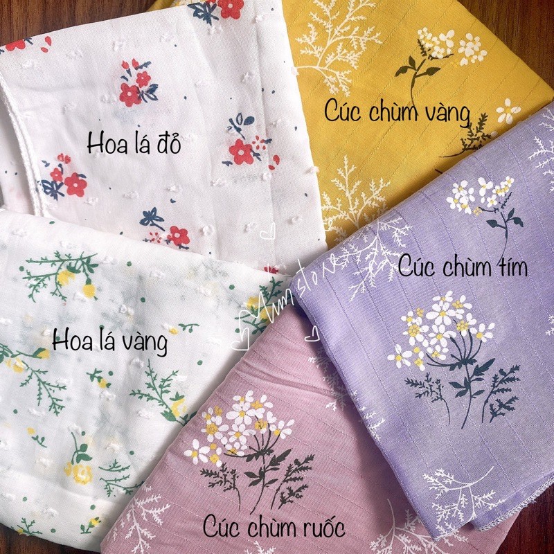 Khăn băng đô bandana hoa làm turban TÍM STORE phụ kiện tóc dễ thương vải đẹp