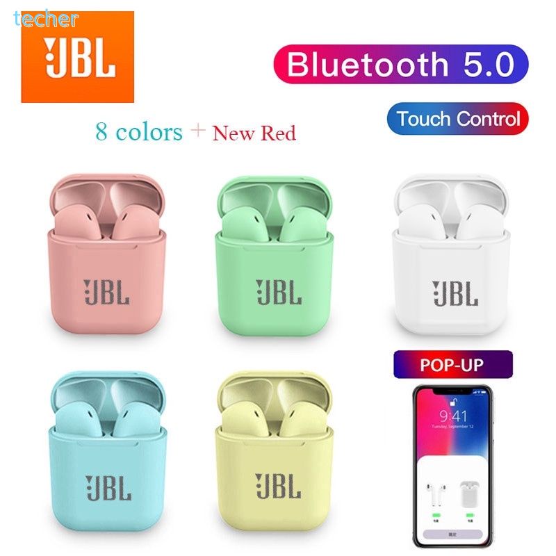 8 màu sắc JBL TWS Bluetooth Tai Nghe i12 inPodTouch AirPod Key Không Dây Headphone Earbuds Tai Nghe Thể Thao Cho iPhone Xiaomi Điện Thoại Thông Minh android Điện Thoại Không Có Hộp Bán Lẻ *