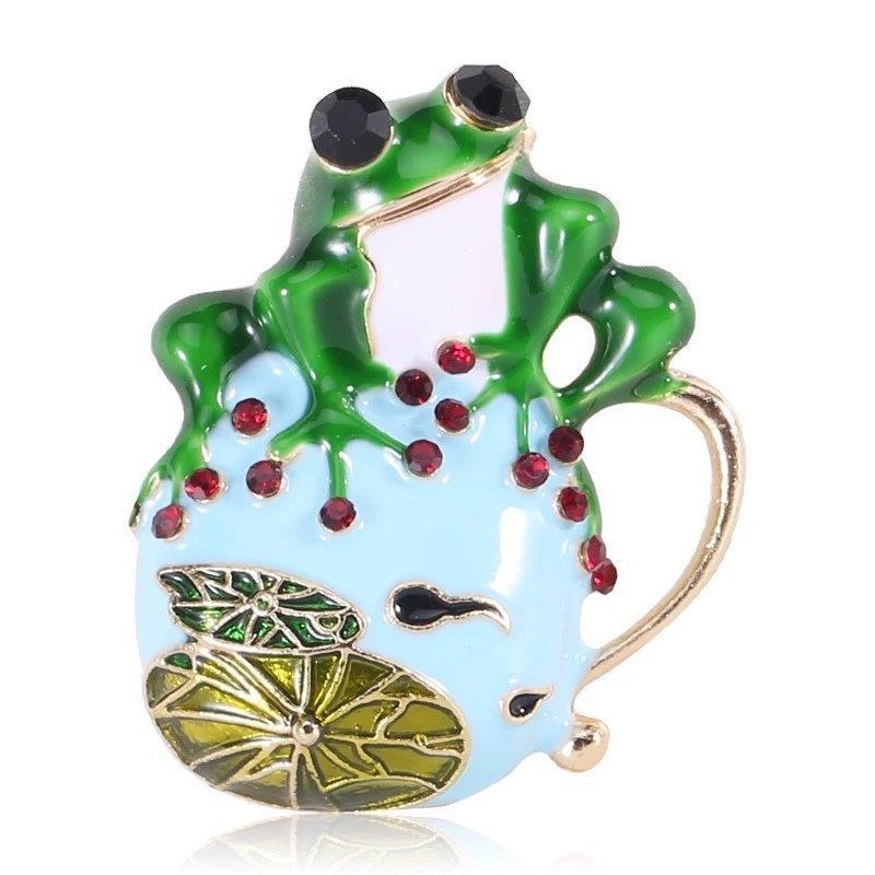 Trâm Cài Áo Hình Chim Gõ Kiến/Ếch/Bướm Đính Đá Cao Cấp