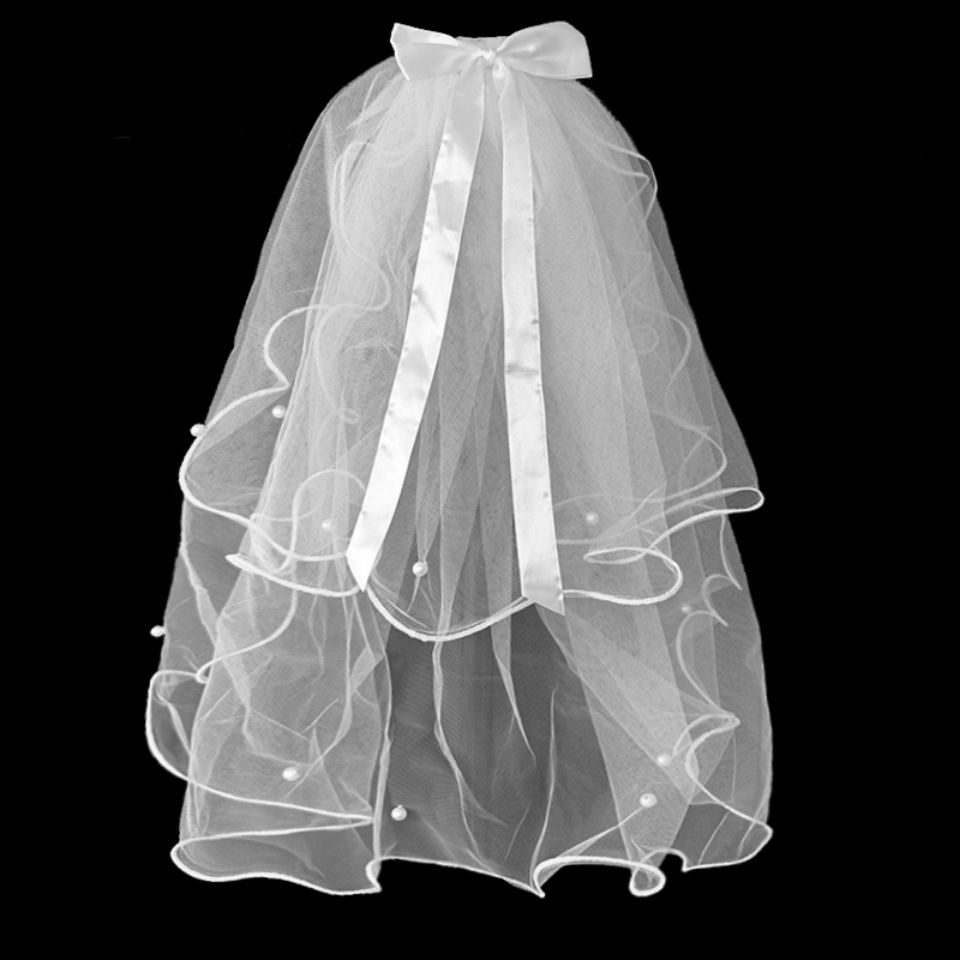 [Aishang Phụ Kiện Đẹp] Khăn Trùm Đầu Đạo Cụ Chụp Ảnh Cô Dâu Màu Trắng Phong Cách Mori Cổ Điển Đơn Giản Cho Nữ