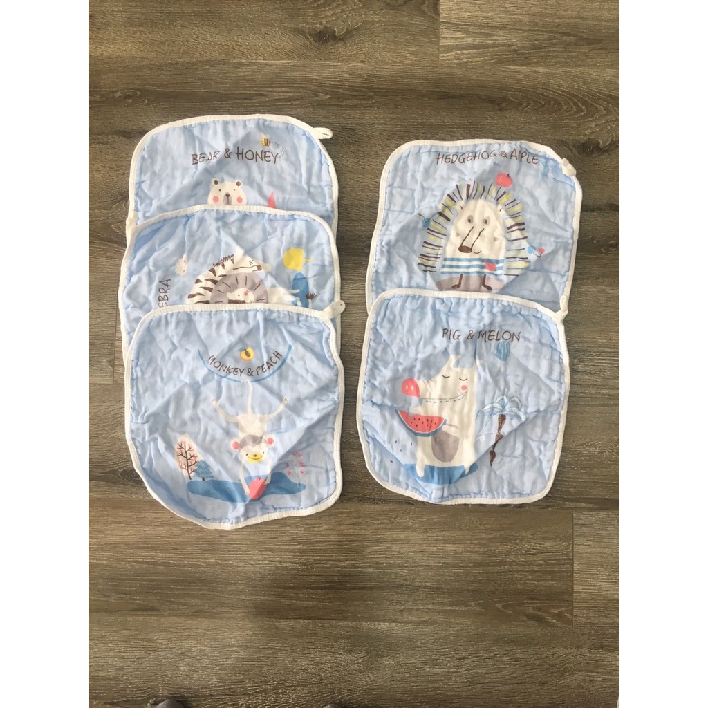 Set 5 khăn mặt goodmama, khăn sữa cho bé sơ sinh