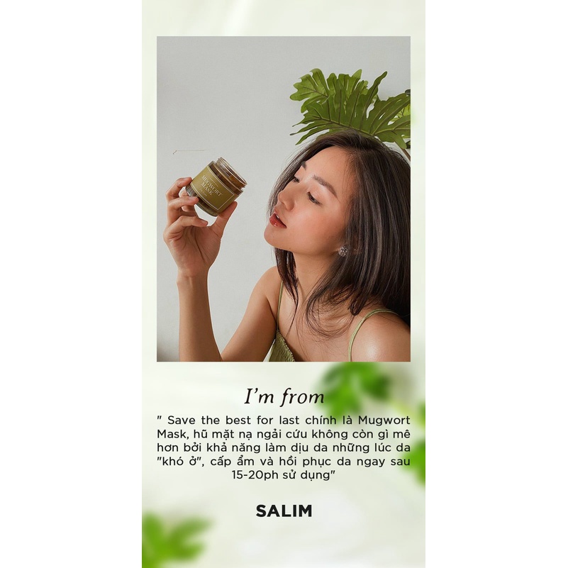 Mặt Nạ Ngải Cứu I'm From Mugwort Mask Giảm Đỏ Sưng Mụn 110g
