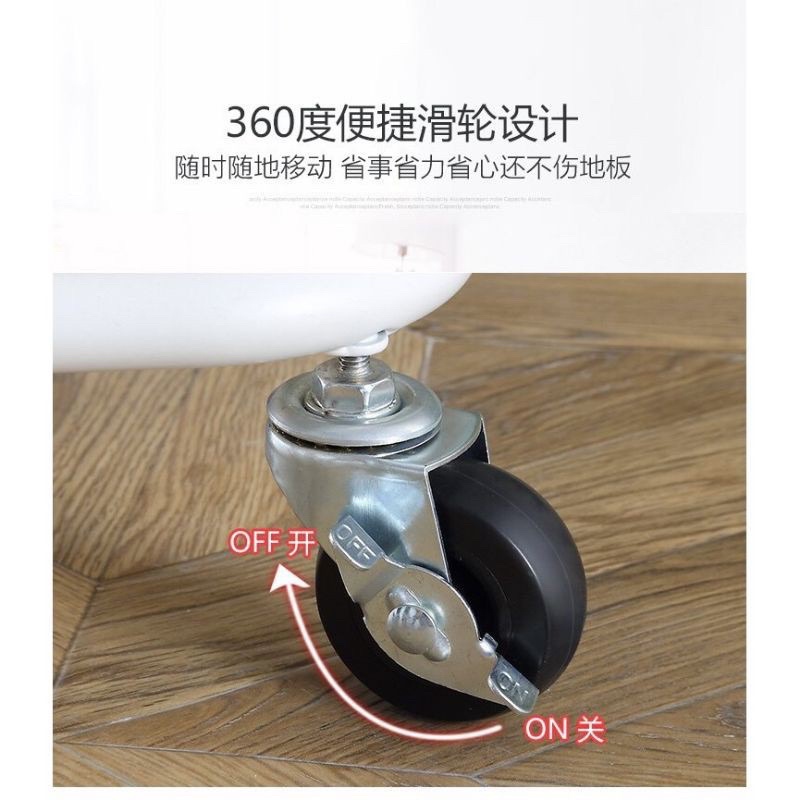 Xe Đẩy Spa 3 Tầng Đa Năng - Kệ Đẩy Nhựa - Kệ Để Đồ Bỉm Sữa Có Bánh Xe Và Khóa Bánh