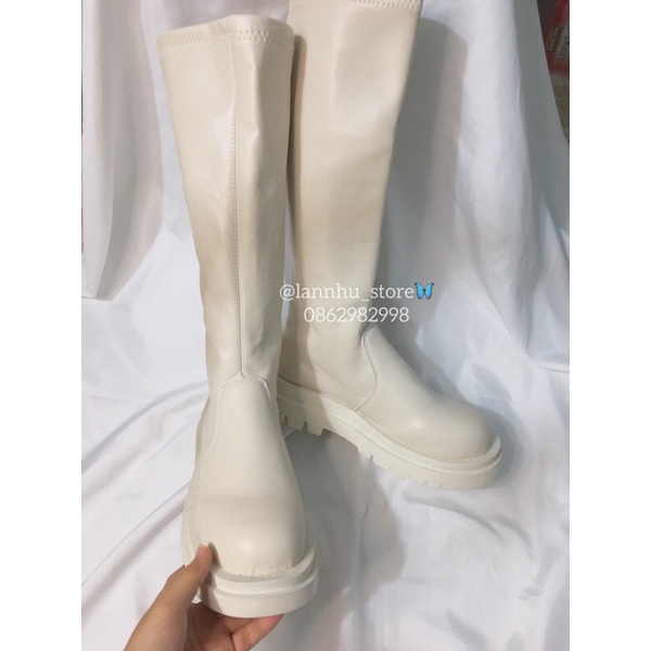 MÃ B024 -(SẴN SIZE CÓ THỂ ĐẶT HÀNG) Boot đùi dáng mona mềm 42cm - đế5cm có 2 màu đen trắng(ảnh thật shop chụp) | BigBuy360 - bigbuy360.vn
