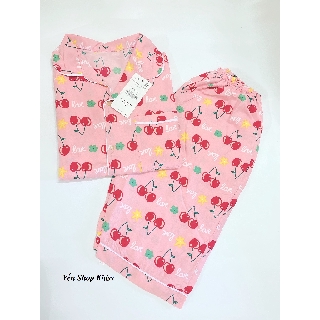 Bộ pijama lửng cho nữ chất kate thái