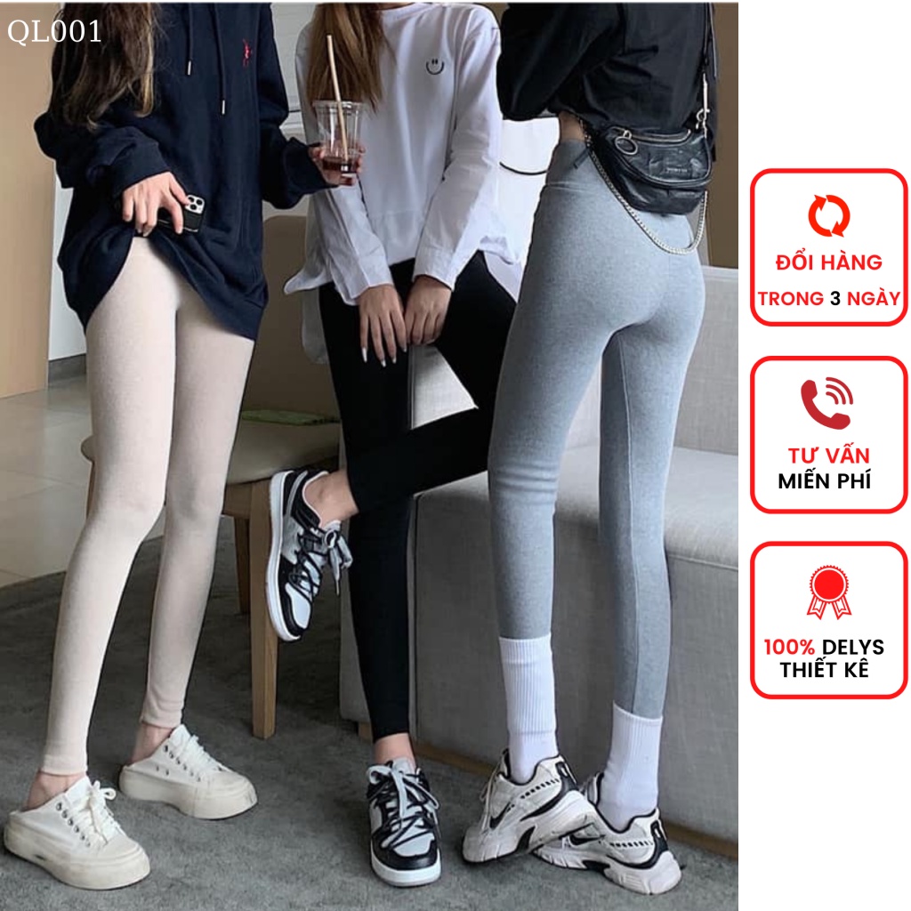 Quần legging nữ cạp cao dáng dài siêu co giãn Delys