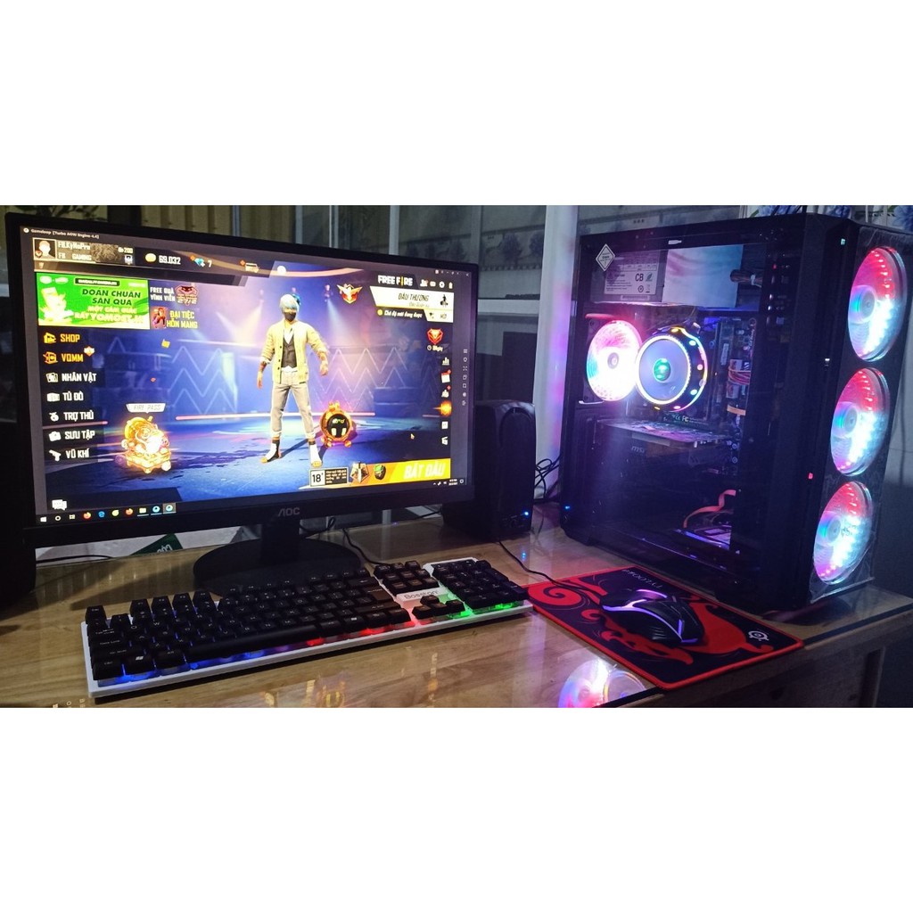 Bô máy căng tất cả các game online hiện nay i3 4160 / Ram 8G / VGA GTX 1050 2G DR5 / SSD 120G + HDD 250G / MÀN HÌNH 24in