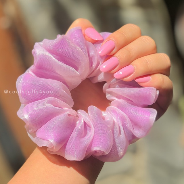 Đồ buộc tóc scrunchies voan phồng 2 lớp thiết kế SakuraHoa Anh Đào