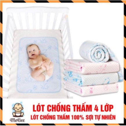 TẤM LÓT CHỐNG THẤM 4 LỚP CHO BÉ SƠ SINH