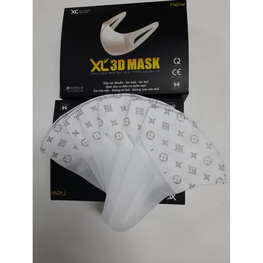 (Mẫu Mới) Hộp 50 Chiếc Khẩu Trang 3D MASK Thời Trang Kháng Khuẩn Công Nghệ Dập Nhật Bản