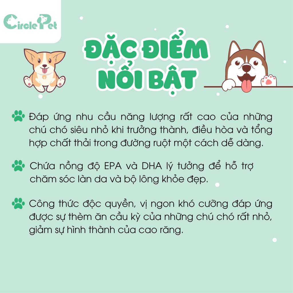 Thức ăn cho chó trưởng thành có kích cỡ nhỏ Royal Canin X-Small Adult vị ngon khó cưỡng túi 500g và 1.5kg.- Circle Pet