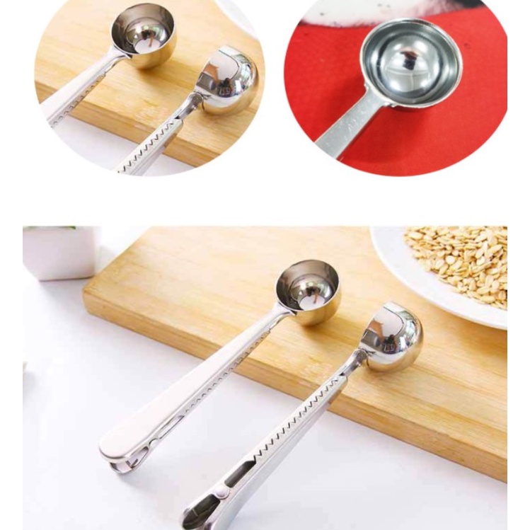 Thìa muỗng kẹp miệng túi cho nhà bếp 2 trong 1