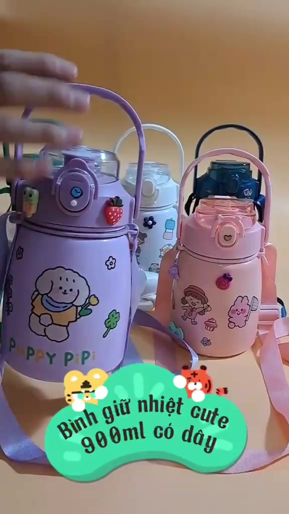 Bình giữ nhiệt 1000ml có ống hút Bình nước giữ nhiệt cute Bình nước 304 Thép không gỉ | BigBuy360 - bigbuy360.vn