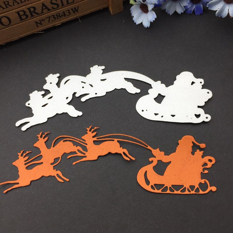Khuôn mẫu kim loại cắt in nổi trang trí hình Santa Claus &amp; tuần lộc