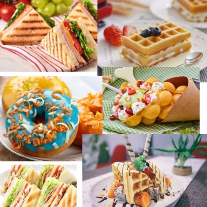 Bộ khuôn lẻ hình trứng non, bánh cá, waffle cho máy Torsom