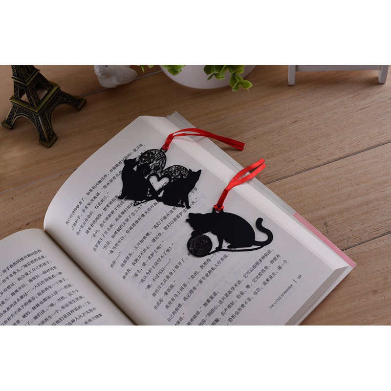 Bookmark kim loại mèo đánh dấu trang sách