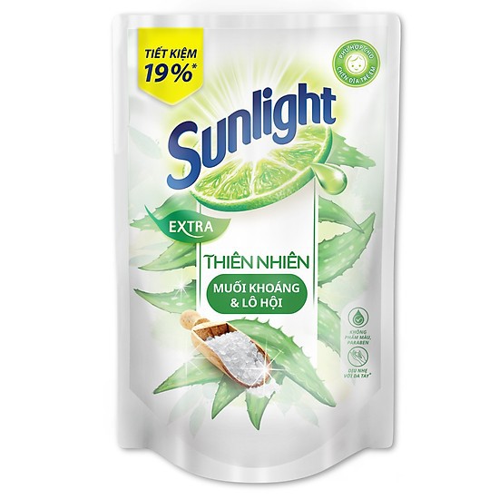 Nước rửa chén Sunlight trà xanh, Chanh 100, Thiên Nhiên túi 750g