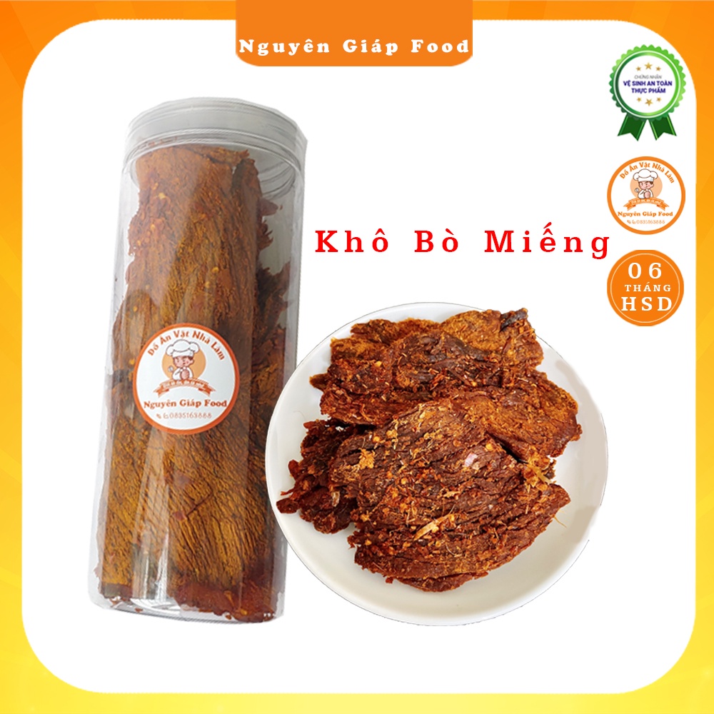 Khô bò miếng loại 1 Nguyên Giáp Food - KBM02A đồ ăn vặt vừa rẻ vừa ngon