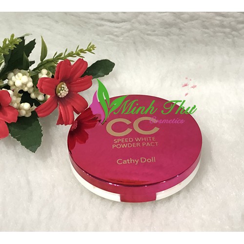 Phấn phủ Cathy Doll CC Speed White Powder Pact – 15g, kiềm dầu, chống nắng, làm trắng da mặt