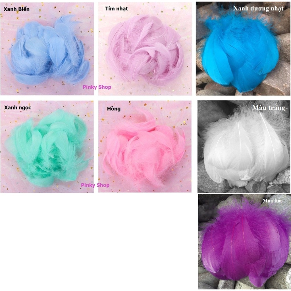 [Hàng đẹp, mới 100%, có sẵn] Lông vũ 8-15 cm nhiều màu, tông pastel ngọt ngào, Pinky Shop phụ kiện dreamcatcher, mã LV01