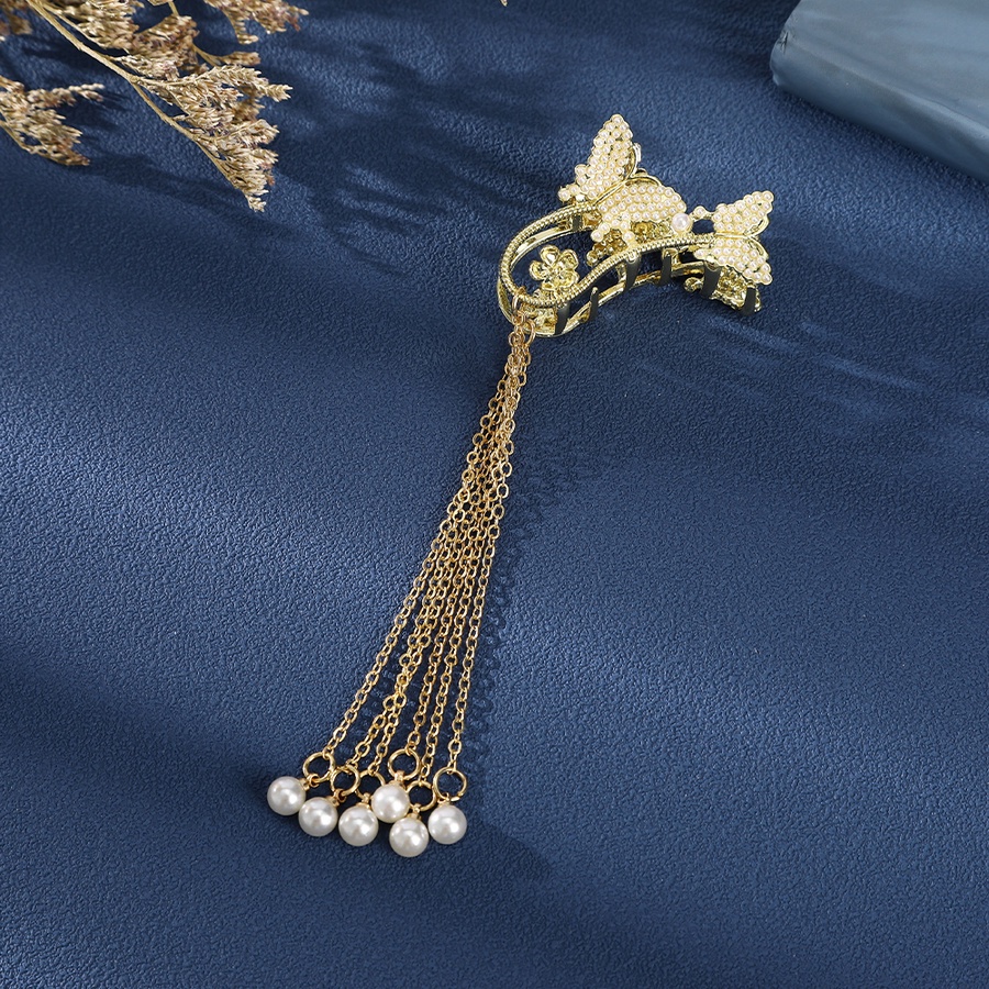 Kẹp Tóc Hợp Kim Hình Bướm Rỗng Đính Ngọc Trai Thời Trang Hàn Quốc Cho Nữ