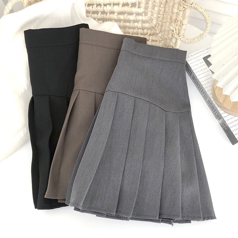 Chân Váy Xếp Ly dáng chữ A tennis cao cấp màu nâu đen xám | BigBuy360 - bigbuy360.vn
