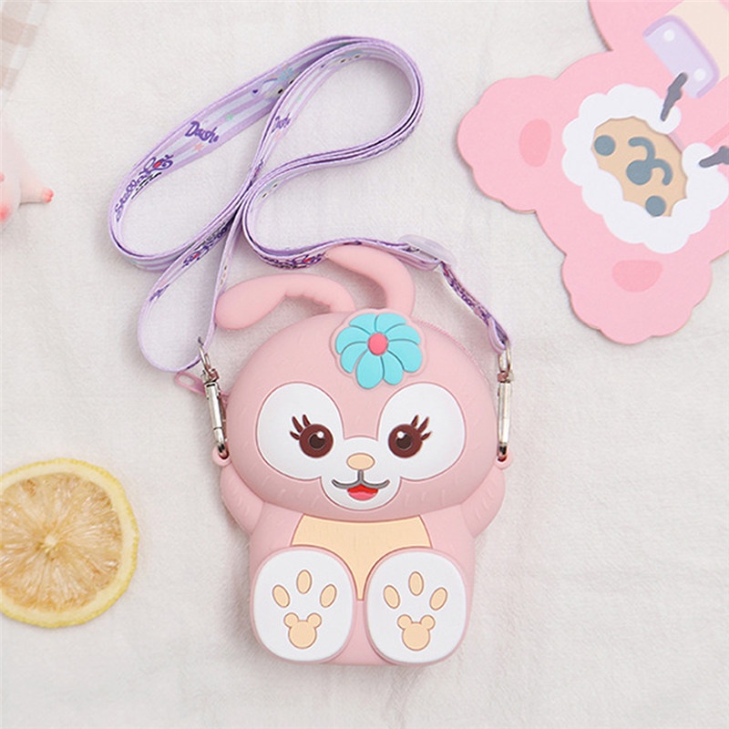 Túi đeo chéo vai bằng silicon họa tiết Stella Disney dễ thương cho bé gái
