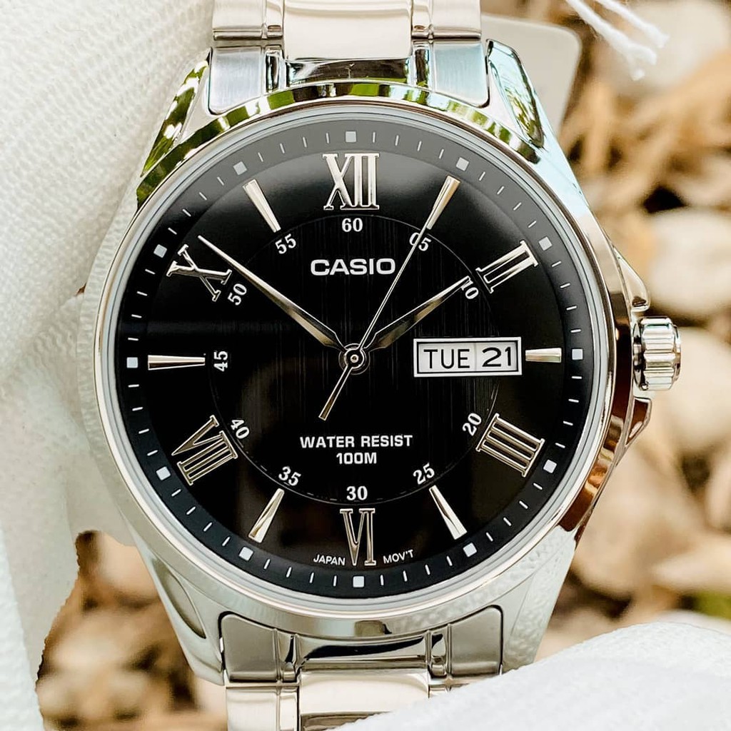 Đồng hồ Nam dây thép Casio MTP-1384 chính hãng bảo hành 1 năm Pin trọn đời