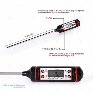 Que đo nhiệt độ sữa,nước TP101-Nhiệt kế thực phẩm-Máy do nhiệt độ nước