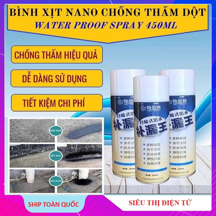 Sơn Xịt  Chống Thấm Nano, Bình Xịt Đa Năng Công Nghệ Nhật Bản- Chống Thâm Dạng Xịt, Chống Thấm Trên Mọi Bề Mặt