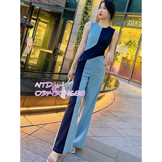Hàng nhập - Set bộ nữ lụa ống rộng phối màu, sét đồ thời trang quần áo dài tà nhọn