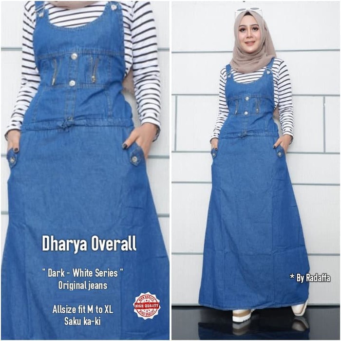 Quần yếm jean có dây kéo qua gối / Dharya Overall / Benty | Zipper OVERALL / DHARYA OVERALL / BENTY OVERALL JEANS FT