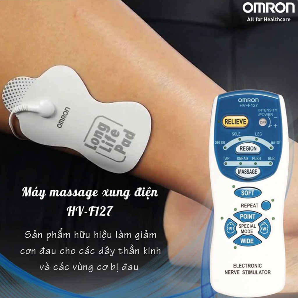 MÁY MASSAGE XUNG ĐIỆN TRỊ LIỆU OMRON HV-F127 | THƯƠNG HIỆU NHẬT BẢN - BẢO HÀNH 2 NĂM