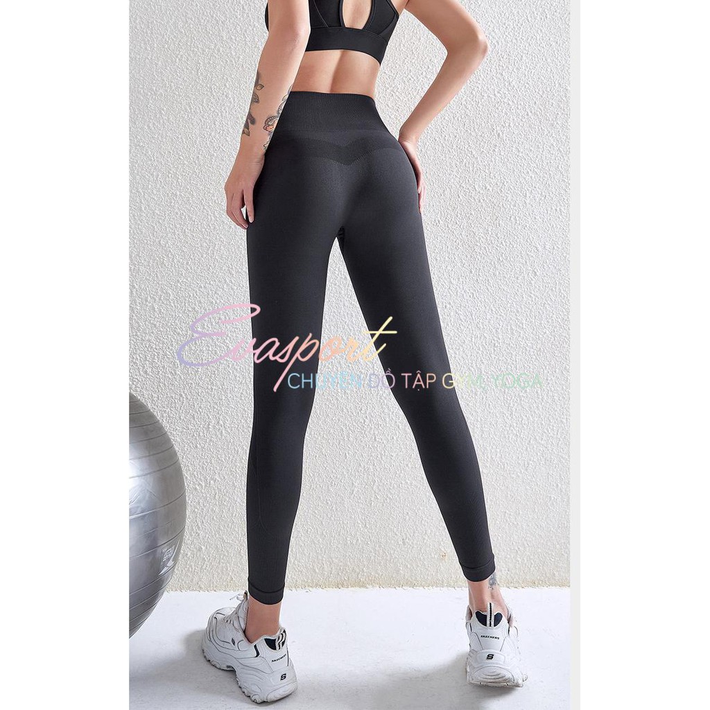 Quần legging cạp cao tập gym, yoga , earobic vải dệt kim, co giãn thoáng mát, mặc tôn dáng, nâng vòng 3, nâng mông