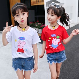 Áo Thun Bé Gái Hình Peppa Pig Đáng Yêu